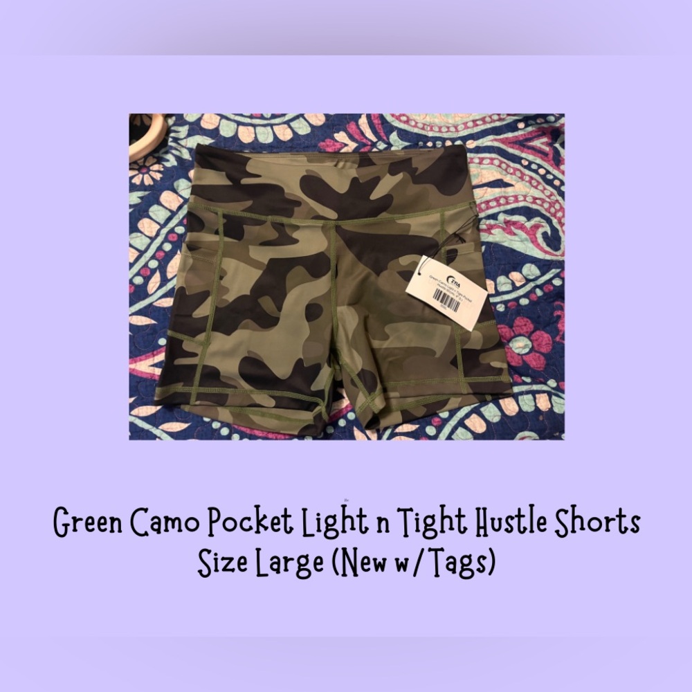 ZYIA Camo Pocket Light n Tight Hustle Shorts (L)